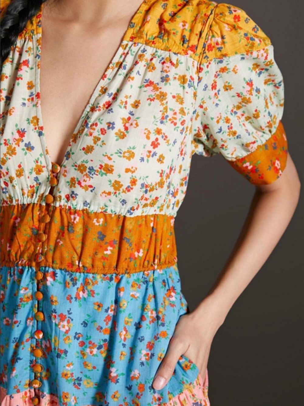 Anthropologies tiered and true maxi dress Sz XL - Picture 7 of 7